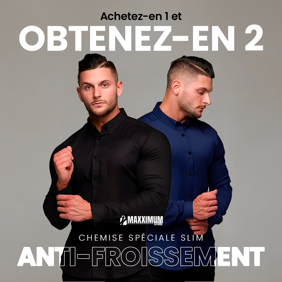 The Max | Chemise spéciale Slim anti-froissement (Achetez-en 1 et obtenez-en 2)